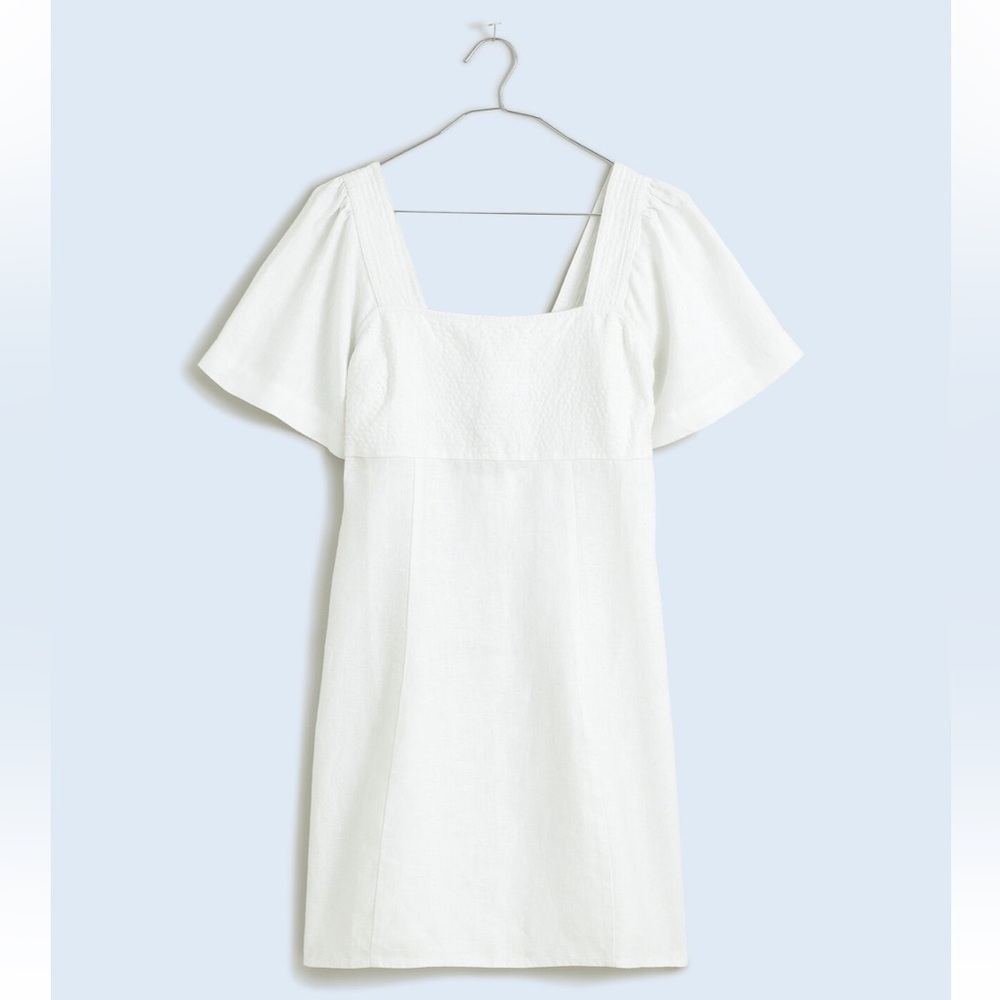 Madewell Square-Neck Mini Dress in 100% Linen - Picture 6 of 7